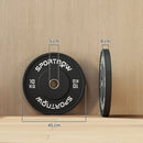 Set 2 Dischi Pesi da 10kg con Foro da 2"/5 cm per Manubri e Bilancieri in Gomma Nero   