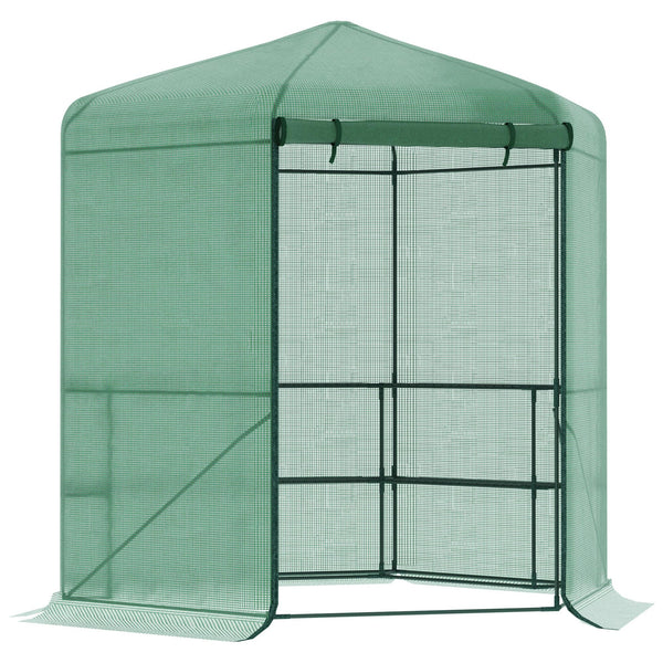 prezzo Serra da Giardino 3 Ripiani 225x194x215 cm in Acciaio e Polietilene Verde