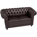 Divano 2 Posti 160x84x80 cm in Similpelle Marrone