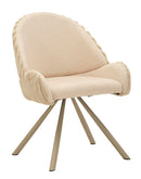 Sedia Stoccolma A crema Set 2 Pz 58x53x85 cm in Compensato e Spugna e Ferro e Poliestere Crema      