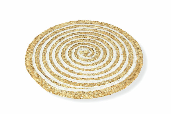 Set 6 Tovagliette Tonda in Rafia Ø39 cm Villa d'Este Home Tivoli Spiral sconto