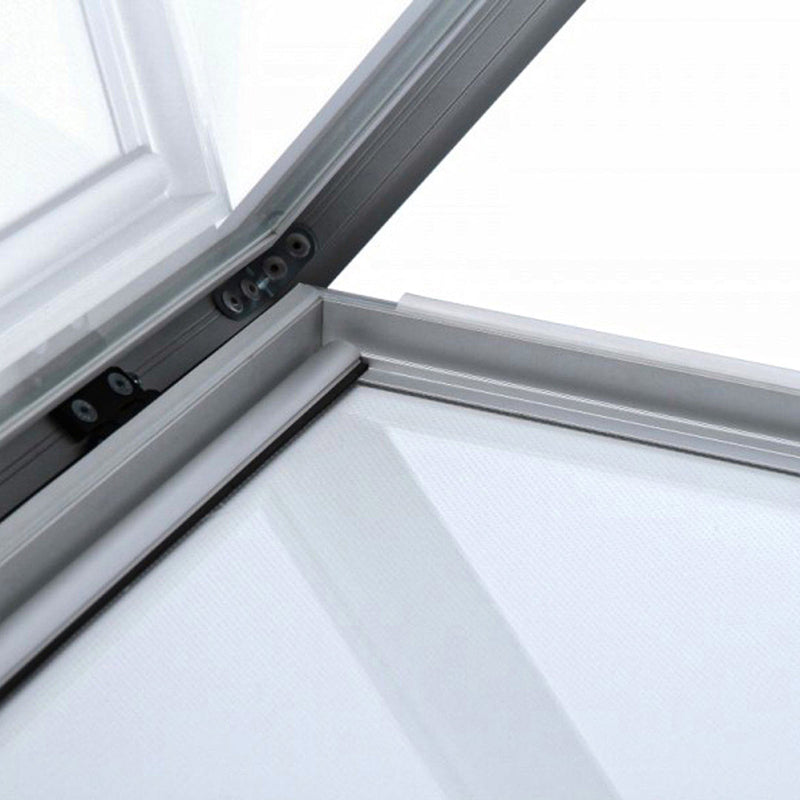 Bacheca con Apertura a Ribalta 70x100 cm in Alluminio Retroilluminata con Led Porta Poster Silver