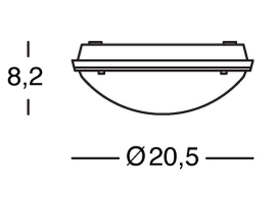 Lampada Plafoniera Tonda con Fascia  Led 8W  Bianco Sovil
