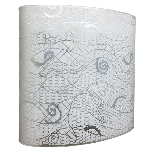 Applique 1xE27 Montatura Bianca Vetro Lastra Bianco Astratto E-Energy Cora sconto