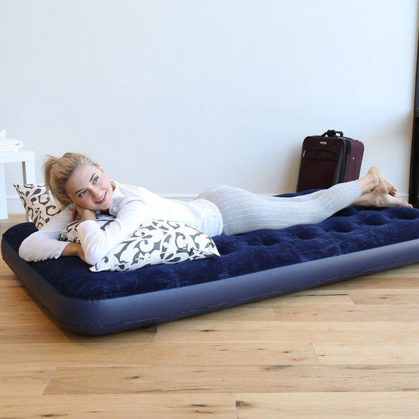 online Materassino Materasso Gonfiabile 1 Piazza e Mezzo 193x122x22 cm Airbed Blu Floccato Bestway