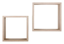 Set 2 Mensole Cubo da Parete Quadrato in Fibra di Legno Q-Bis Rovere Sagerau
