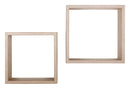 Set 2 Mensole Cubo da Parete Quadrato in Fibra di Legno Q-Bis Rovere Sagerau