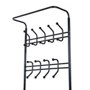 Appendiabiti Panchina per Ingresso con Scarpiera in Acciaio Nero 67x30x185 cm 