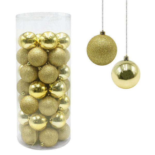 Set 48 Palline Decorative Ø 7 cm per Albero di Natale Dorate online