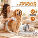Kit Toelettatura Cani e Gatti 5 in 1 con Aspirapolvere 10 kPa Tosatrice Spazzola 2,5 L e 3 Velocità in ABS      