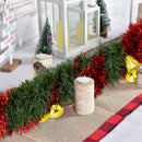 Ghirlanda Natalizia Intrecciata 280cm con Campane e Palline Rosso e Oro