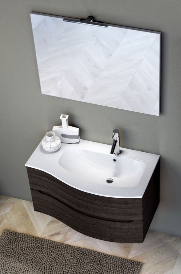 Mobile Bagno Sospeso 91,5cm TFT Swing Rovere Scuro 2D prezzo