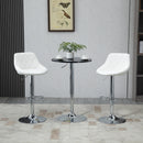 Set 2 Sgabelli da Bar 51,5x48x83-104 cm in Similpelle Bianchi