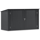 Copribidoni per 3 Cassonetti da 240L 233x105x118,5-133 cm con 2 Porte e Coperchio Grigio Scuro  