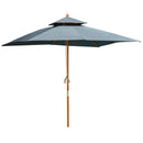 Ombrellone da Giardino 3x3 m Palo Ø48 mm in Bamboo Grigio