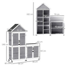 Set 2 Armadi Porta Attrezzi da Esterno Porte con Blocco in Legno di Abete Grigio Chiaro   