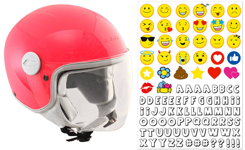 Casco Demi-Jet per Bambini Visiera Lunga CGM Magic Smile 205S Rosa Fluo Varie Misure