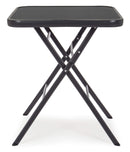 Tavolino da Giardino Pieghevole 60x60x70 cm in Acciaio Nero