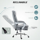 Sedia da Ufficio Massaggiante e Riscaldata Poggiapiedi Estraibile Grigio    