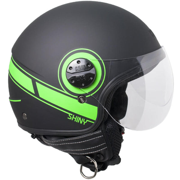 online Casco Jet per Scooter Visiera Sagomata CGM Shiny 109S Verde Fluo Opaco
