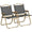 Set 2 Sedie per Esterni 54x59x78 cm Seduta in Tessuto Oxford e Acciaio  Grigio
