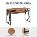 Scrivania da Ufficio 120x60x76 cm con Mensole e Cassetto Nero Marrone