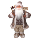 Babbo natale in tessuto marrone cm xh80
