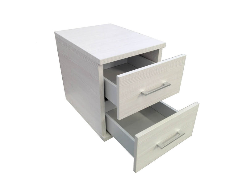 Mobile Cassettiera 2 Cassetti Soft Close in Legno in Melaminico 40x52x57cm TFT Giava Pino Bianco
