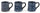 Set 3 Tazze in Gres Villa d'Este Home Tivoli Masai Blu Mug Alto