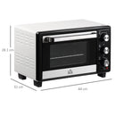 Fornetto Elettrico 1400W 16L 3 Metodi di Cottura e Timer Bianco  