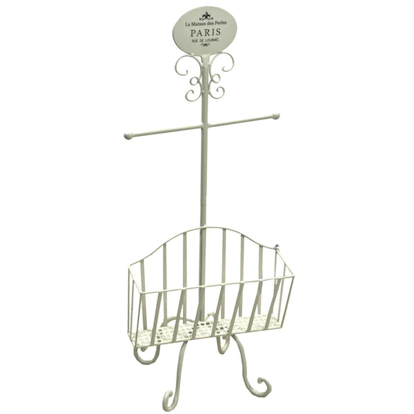 sconto Piantana Porta Rotolo a Stelo in Metallo con Portariviste 34x23H82cm Paris