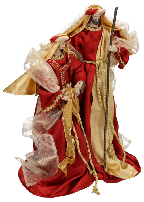 online Natività 3 Personaggi H57 cm in Tessuto Rosso e Oro