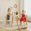 Set Tavolo e 4 Sedie per Bambini 3-8 Anni 5 pz con Bordi Arrotondati in Legno Bianco      