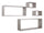 Set 3 Mensole Cubo da Parete Quadrato e Rettangolare in Fibra di Legno Merlino Rovere Grigio New