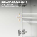 Mobile Bagno a Parete 60x16x60 cm con Specchio Armadietto e Ripiano Aperto in Legno Bianco      