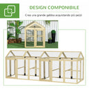 Recinto per Galline all'Aperto 140x88,5x106 cm con Porte Multiple e Rete in Metallo in Legno Naturale      