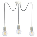 Sospensione 3xE27 3Mt Montatura Verniciata Bianco E-Energy Elaide