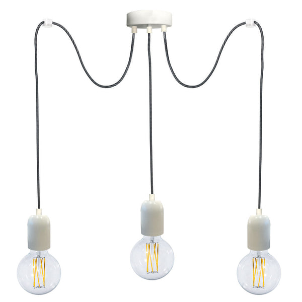prezzo Sospensione 3xE27 3Mt Montatura Verniciata Bianco E-Energy Elaide