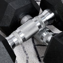 Set di 2 Manubri Esagonali da 6 kg con Presa Antiscivolo e Rivestimento in Gomma Nero   