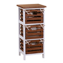 Cassettiera 3 Cassetti in Legno 30x27x66cm Atena Noce e Bianca