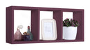 Mensola Rettangolare 3 Scomparti da Parete 70x30x15.5 cm in Fibra di Legno Tristano Viola Melanzana