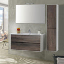 Mobile da Bagno Sospeso con Colonna Mazzoni Maiorca Plus Grigio Frassinato