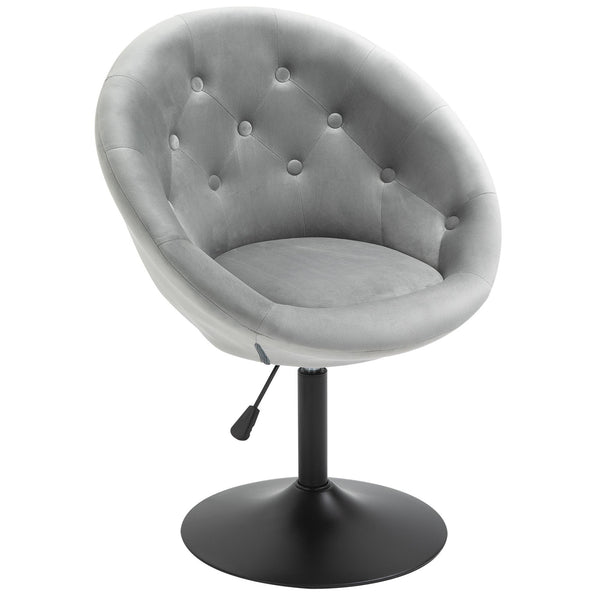 prezzo Sgabello Imbottito 66x60x82-94 cm in Poliestere Effetto Velluto Grigio
