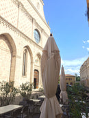 Ombrellone da Giardino 3x3 m Palo Ø60 mm in Legno Telo in Acrilico con Balza Danieli Bangkok Ecrù