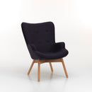 Poltrona Imbottita con Pouf 97x72x63 cm in Tessuto TFT Copenaghen Grigio Scuro