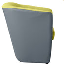 Poltroncina a Pozzetto 70x67x76 cm in Tessuto e Similpelle Grigio e Verde