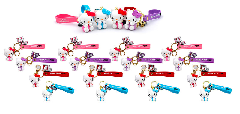 Set 24 Portachiavi Hello Kitty 3D in Silicone per Bambini Varie Colorazioni