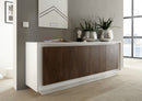 Mobile Buffet 4 Ante 207x50x80 cm in Legno TFT Frame Bianco e Rovere
