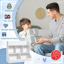 Mobile Portagiochi per Bambini a 3 Livelli con 5 Scomparti 91,5x43x79 cm in Legno Bianco