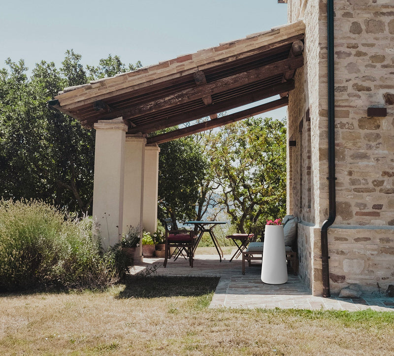 Vaso Ø32x105 cm in Resina Arkema Lullaby Bianco